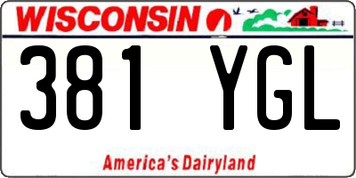WI license plate 381YGL