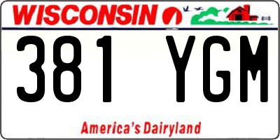 WI license plate 381YGM