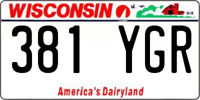 WI license plate 381YGR