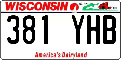 WI license plate 381YHB