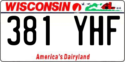 WI license plate 381YHF