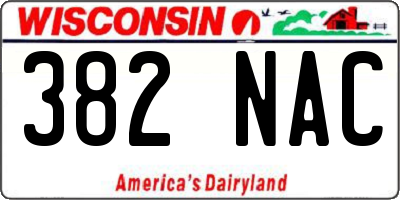 WI license plate 382NAC