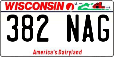 WI license plate 382NAG