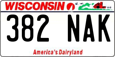 WI license plate 382NAK