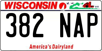 WI license plate 382NAP