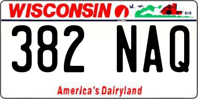 WI license plate 382NAQ