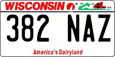 WI license plate 382NAZ