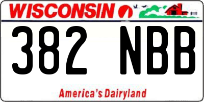 WI license plate 382NBB