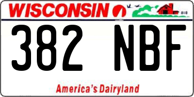 WI license plate 382NBF
