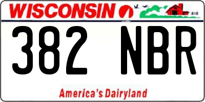 WI license plate 382NBR