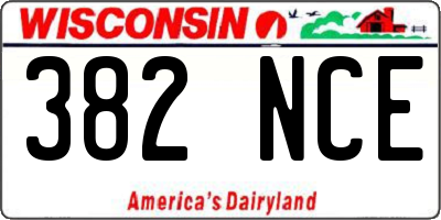 WI license plate 382NCE