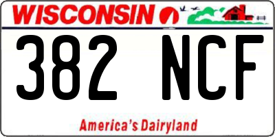 WI license plate 382NCF