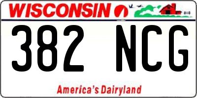 WI license plate 382NCG