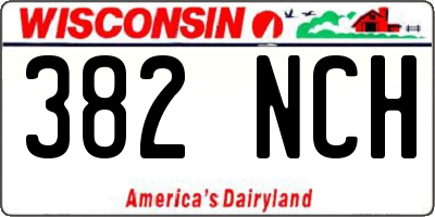 WI license plate 382NCH