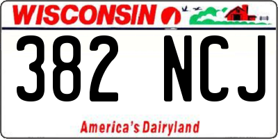 WI license plate 382NCJ