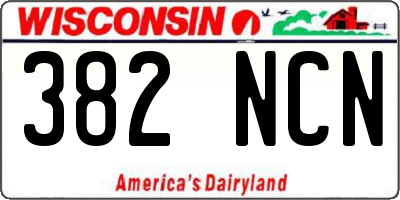 WI license plate 382NCN