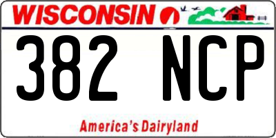 WI license plate 382NCP