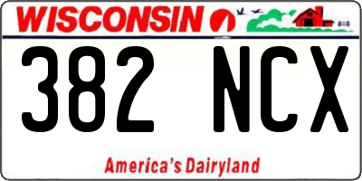 WI license plate 382NCX