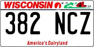 WI license plate 382NCZ