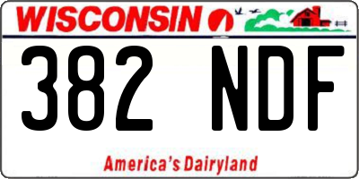 WI license plate 382NDF