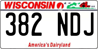 WI license plate 382NDJ