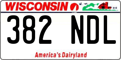 WI license plate 382NDL
