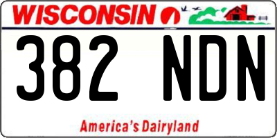WI license plate 382NDN