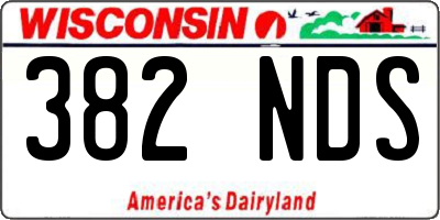 WI license plate 382NDS