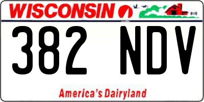 WI license plate 382NDV