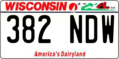 WI license plate 382NDW