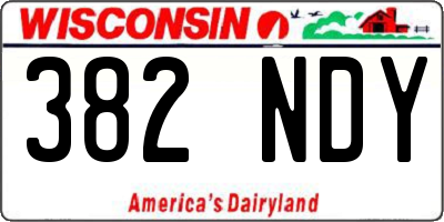 WI license plate 382NDY