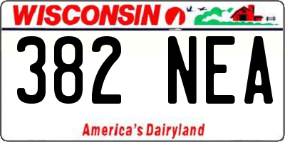 WI license plate 382NEA