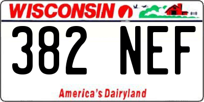 WI license plate 382NEF