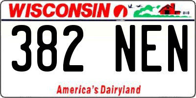 WI license plate 382NEN