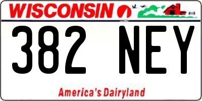 WI license plate 382NEY
