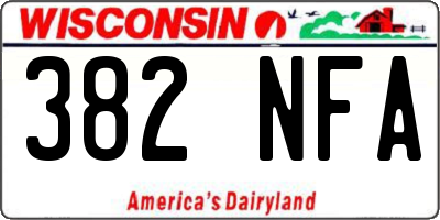 WI license plate 382NFA