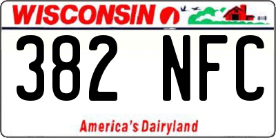 WI license plate 382NFC