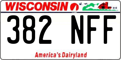 WI license plate 382NFF