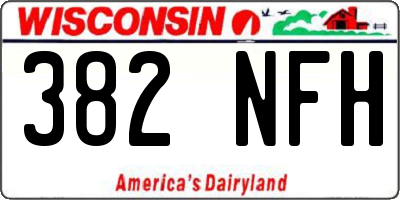 WI license plate 382NFH