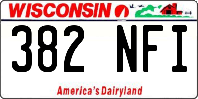 WI license plate 382NFI