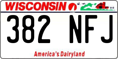 WI license plate 382NFJ
