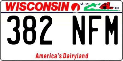 WI license plate 382NFM