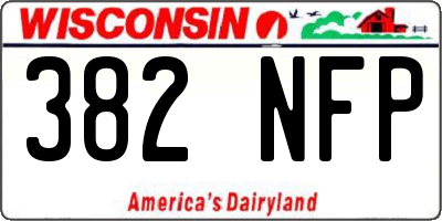 WI license plate 382NFP