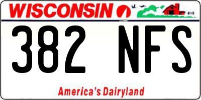 WI license plate 382NFS