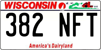 WI license plate 382NFT