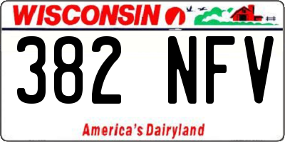 WI license plate 382NFV