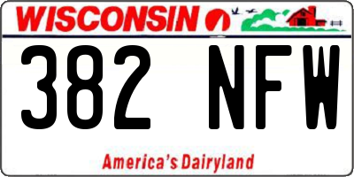 WI license plate 382NFW