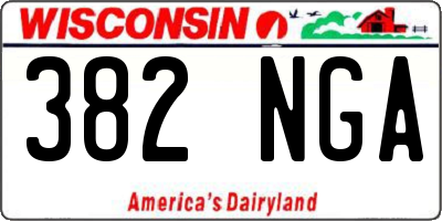 WI license plate 382NGA