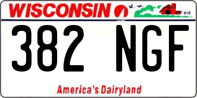 WI license plate 382NGF