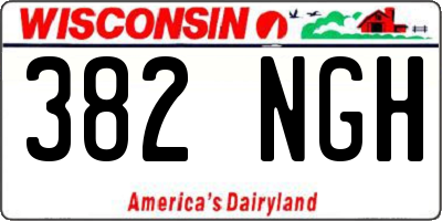 WI license plate 382NGH